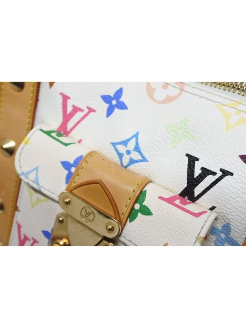 Louis Vuitton Keepall 45 Boston Bag Monogram Multicolor White Takashi Murakami